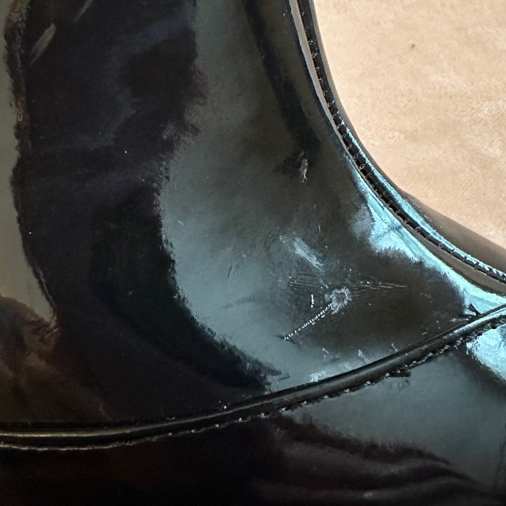 Charlotte Russe Black Faux Patent Leather Stiletto Boots, 9 NWB - Picture 7 of 10